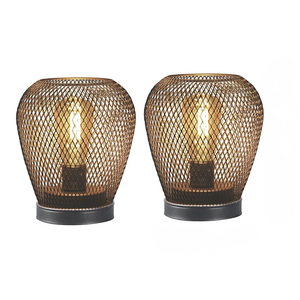 2 Pack Cordless LED Lantern Table Lamps Battery Powered Wireless Indoor Outdoor