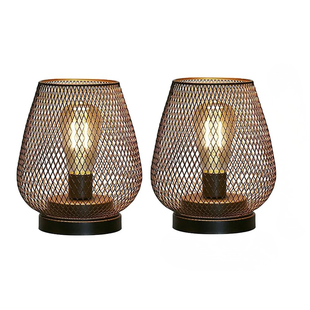 2 Pack Cordless LED Lantern Table Lamps Battery Powered Wireless Indoor Outdoor