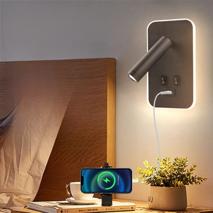 Bedside LED Wall Reading Lamp with USB Port Switch Rotatable Wall Sconce