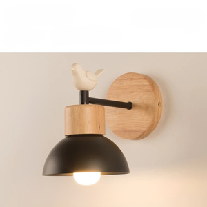 Nordic Wood LED Wall Lamp Bedside Sconce for Bedroom Staircase Balcony