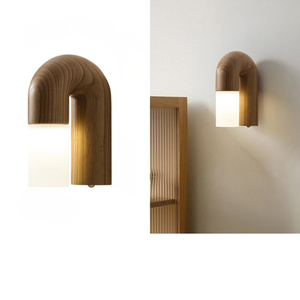 Vintage Solid Wood LED Table Lamp Dimmable Bedside Desk Light for Bedroom Living Room
