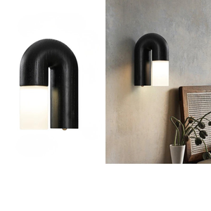 Vintage Solid Wood LED Table Lamp Dimmable Bedside Desk Light for Bedroom Living Room