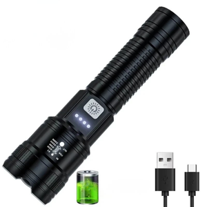 High Power LED Flashlight 2000LM Rechargeable Tactical Torch Zoom Camping