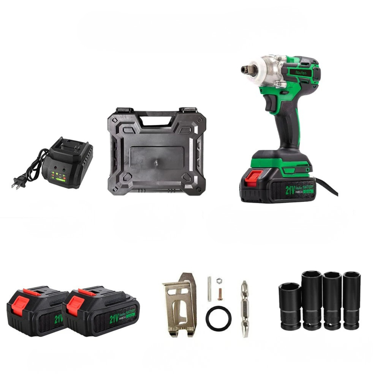 380Nm 21V Brushless Cordless Electric Wrench High Torque Impact Tool