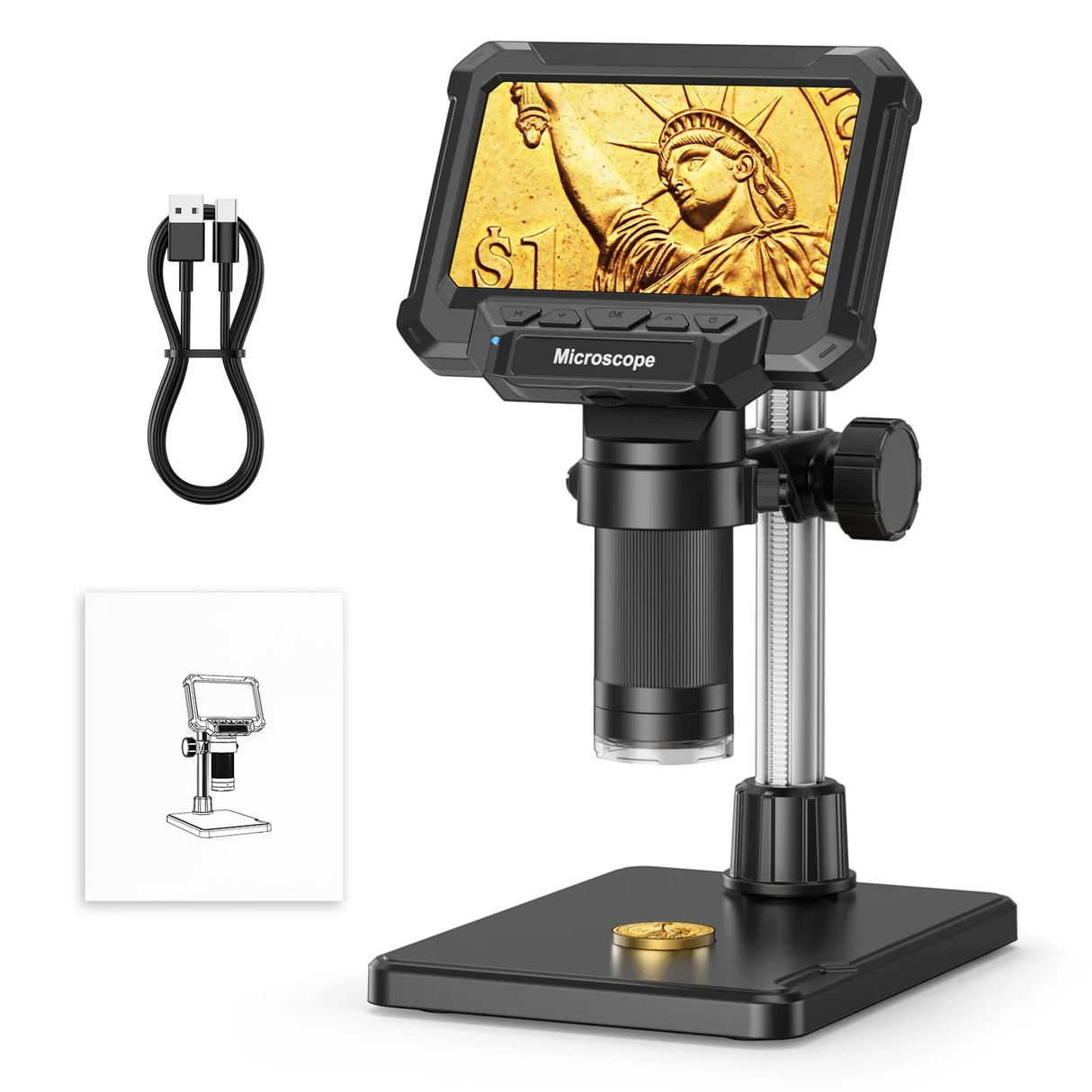 4.3 Inch Coin Microscope 1920P HD with LED for PCB Repair PC View