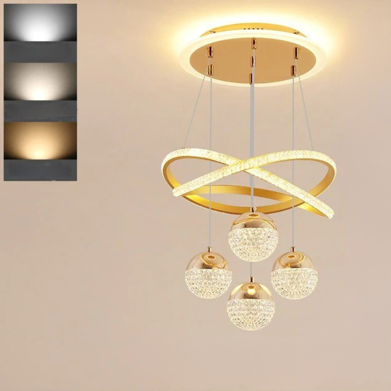 Modern Acrylic Crystal Chandelier Pendant Light LED Dining Bedroom Living Room
