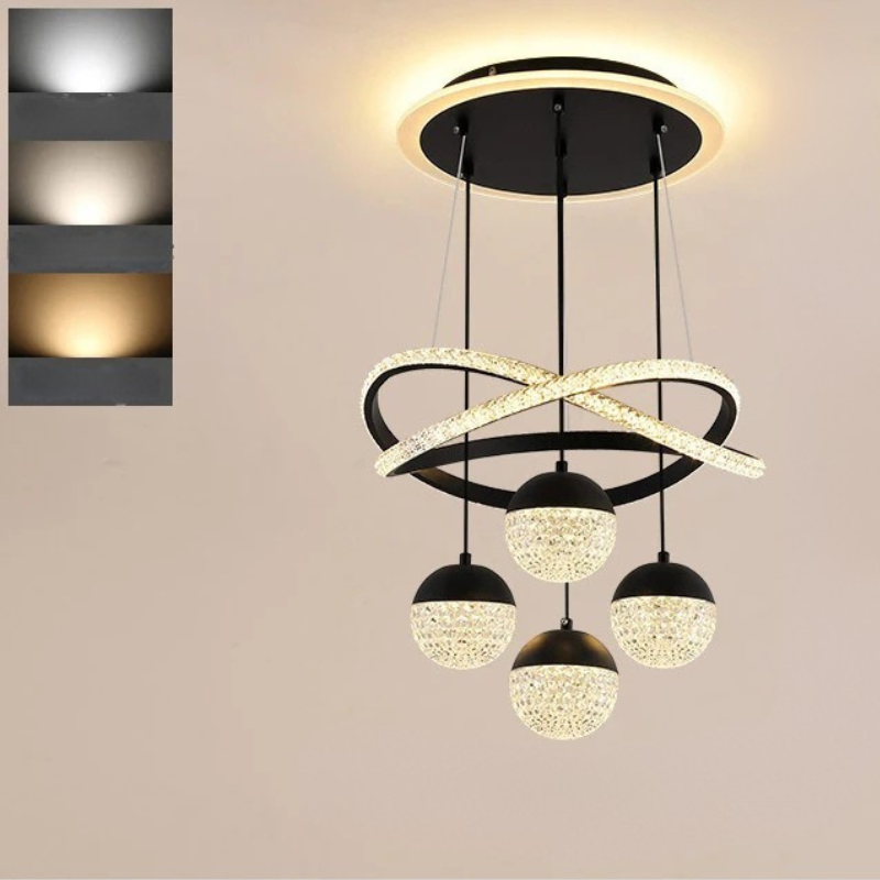 Modern Acrylic Crystal Chandelier Pendant Light LED Dining Bedroom Living Room