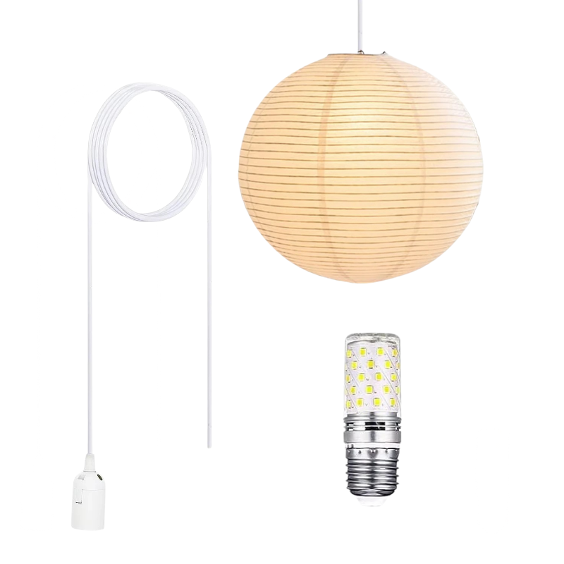 Japanese Rice Paper Pendant Light Minimalist Hanging Lantern Ceiling Lamp Decor