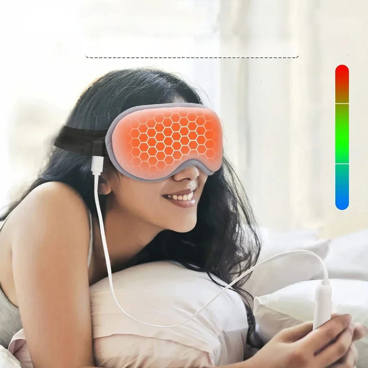 Electric Heated Eye Mask – 3D Warm Therapy Sleep Mask for Dark Circles & Fatigue