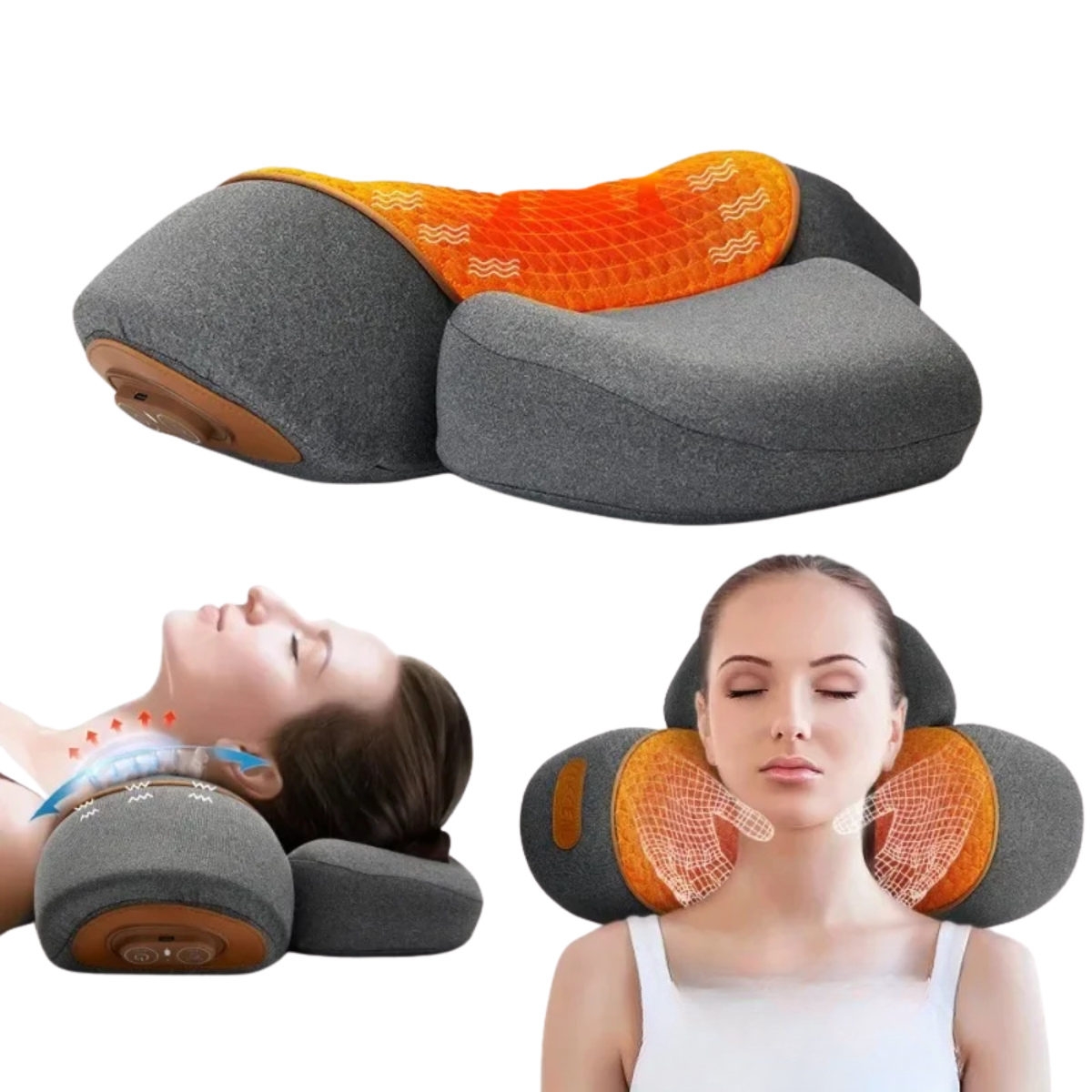 Electric Neck Massager Pillow – Heated Cervical Stretcher for Back & Sleep Support