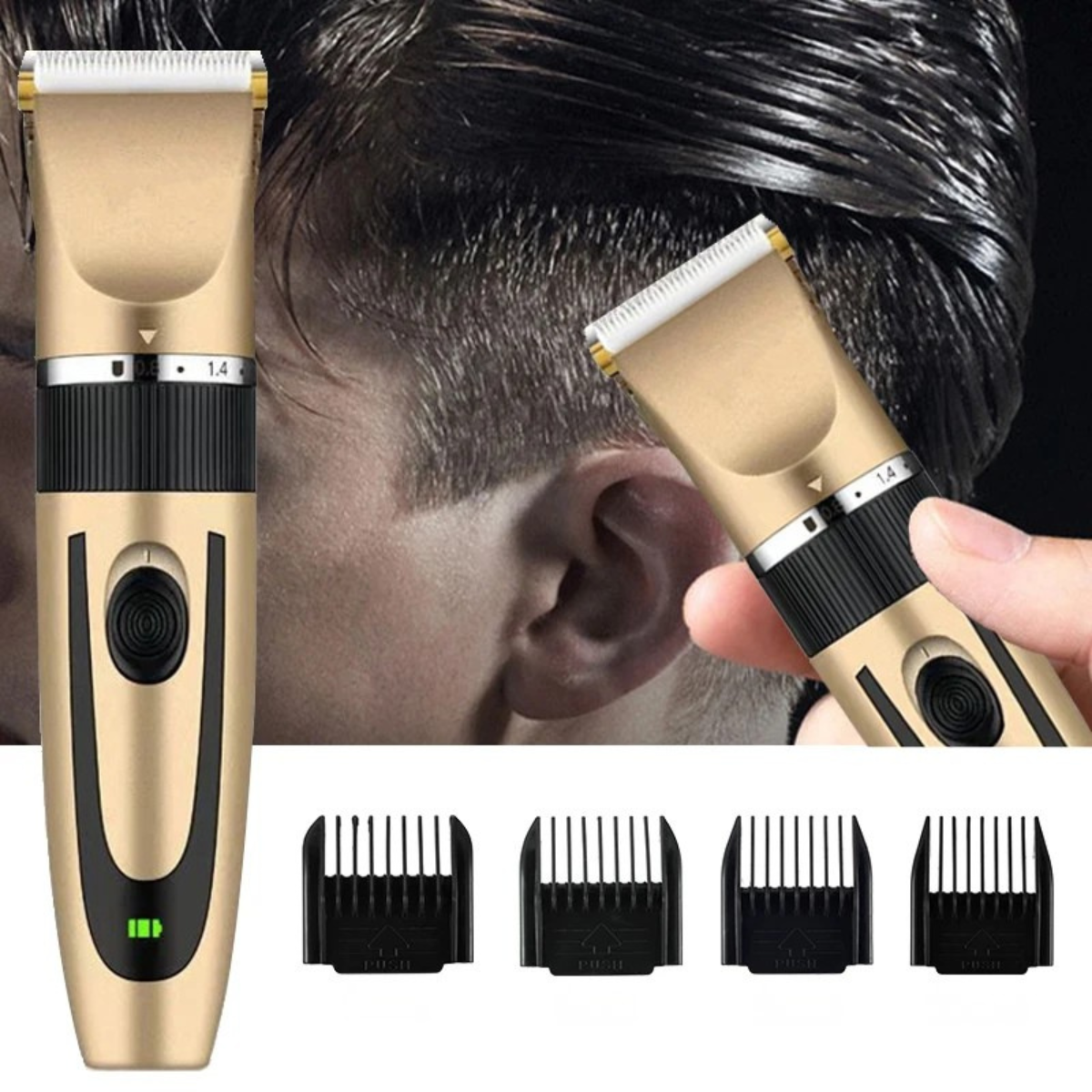 Electric Hair Trimmer for Men – Rechargeable Hair Clipper Professional Shaver