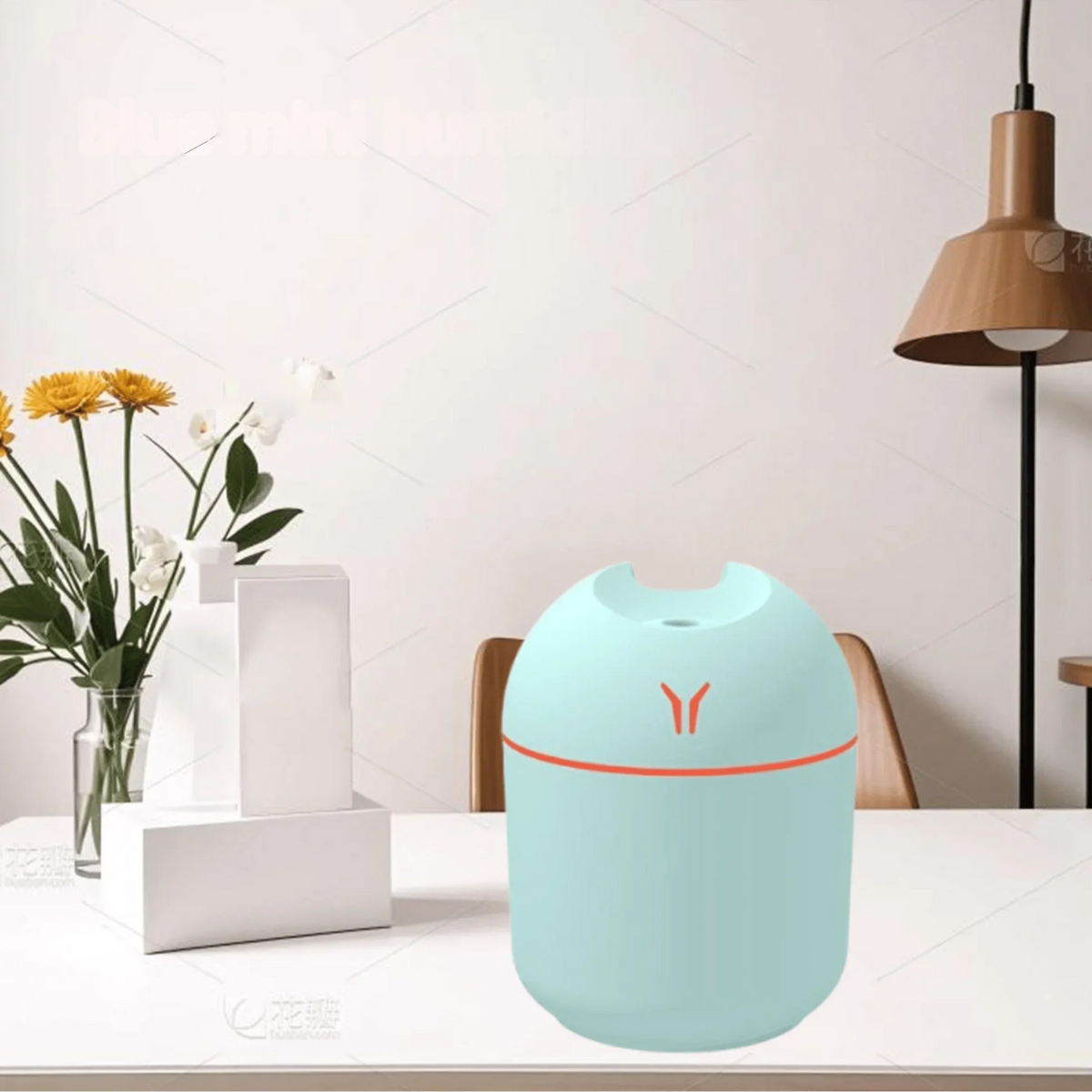 Compact USB Aroma Diffuser Humidifier with LED Night Light for Home and Car Use