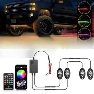 Truck Rock Lights RGB LED Kit – Dual Control Neon Underglow for Off-Road SUV/ATV