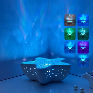 Starfish LED Night Light Rechargeable Ocean Wave Projector Romantic Table Lamp