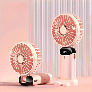 Portable Mini Fan USB Rechargeable 6-Speed Foldable LED Desk Fan