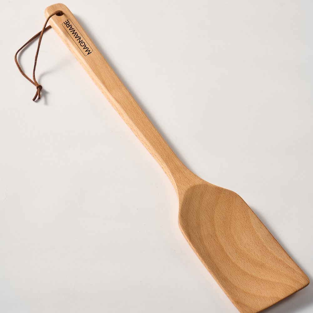 Extra Long Wooden Spatula - 18-inch Heavy Duty Stir Paddle for Cooking in Big Pots & Wall Décor - Solid Natural Hard Wood Large Spatula.
