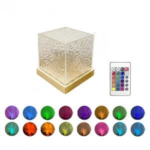 Water Ripple Projector Night Light Rotating Flame Crystal Lamp 16 Color Ambient Lamp