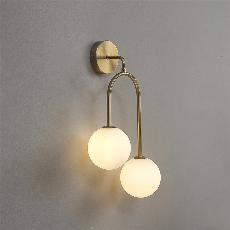 Modern Glass Ball Wall Sconce Bedroom Bedside Living Room Background Light