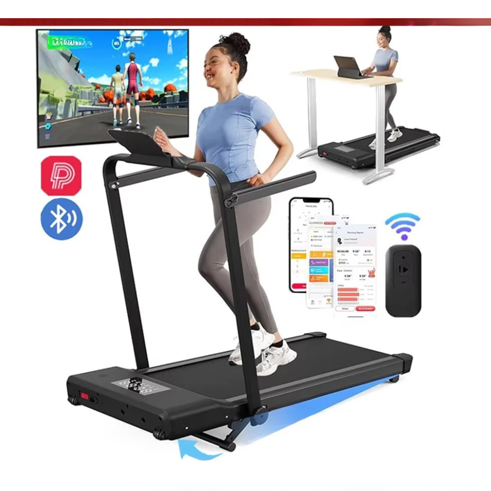 Under Desk Walking Pad Treadmill 9% Incline 37.4" Belt Foldable Home Office Gym