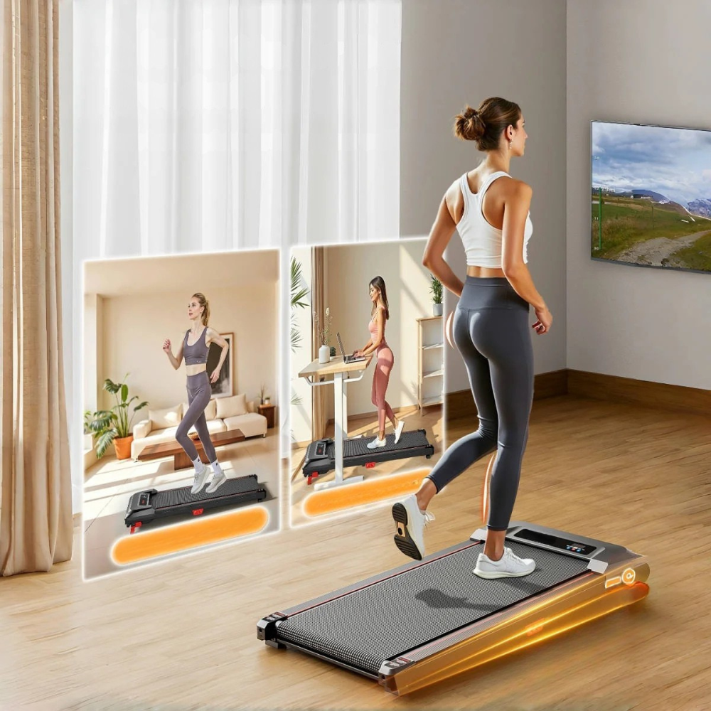 Folding Electric Treadmill Walking Pad 2.5HP 8km/h Wide Belt Remote LCD Home