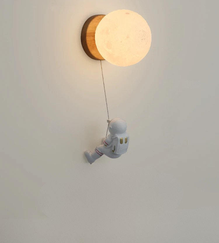 Cute Bear Moon Wall Light Kids Bedroom Nursery Night Light Cartoon Animal Lamp