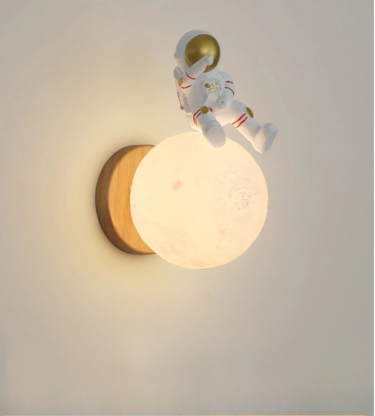 Cute Bear Moon Wall Light Kids Bedroom Nursery Night Light Cartoon Animal Lamp
