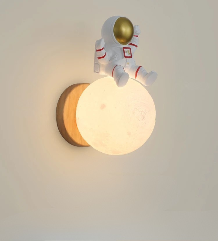 Cute Bear Moon Wall Light Kids Bedroom Nursery Night Light Cartoon Animal Lamp