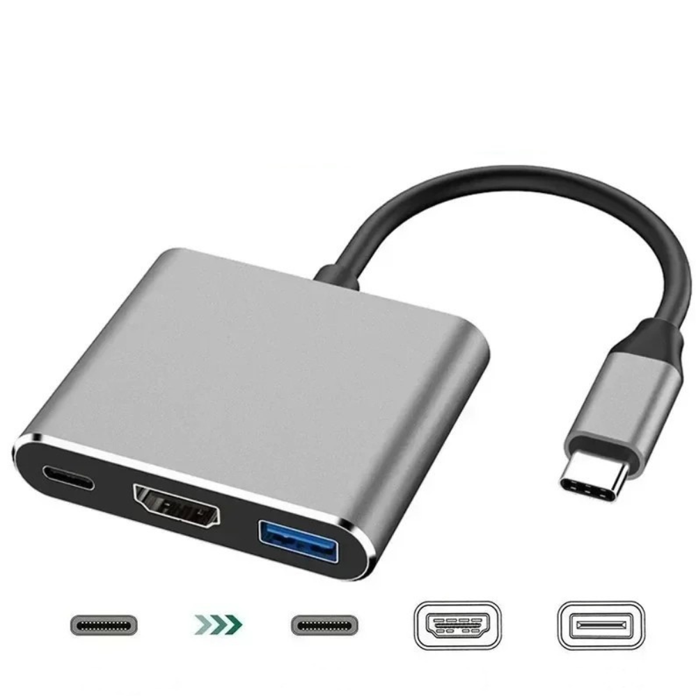 USB C to HDMI Hub 3 in 1 USB 3.0 Docking Station Adapter for Laptop