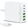 100W GaN Charger 6 Port USB C PD 3.0 Fast Charging Hub for Laptop Phone