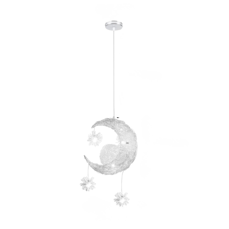 Modern Moon & Star Pendant Light LED Kids Bedroom Hanging Lamp Home Décor