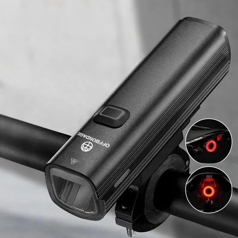OFFBONDAGE 1000Lumen Bike Headlight USB Rechargeable MTB Road Bicycle Flashlight