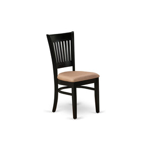 EAST WEST FURNITURE - ANVA3-BLK-C - 3-Pc Kitchen Dining Set- 2 Wood Chair and Kitchen Dining Table - Linen Fabric Seat and Slatted Chair Back (Black Finish)
