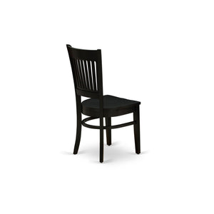 EAST WEST FURNITURE - AMVA5-BLK-W - 5-Piece Kitchen Dining Set- 4 Dining Chair and Modern Round Dining Table - Wooden Seat and Slatted Chair Back (Black Finish)
