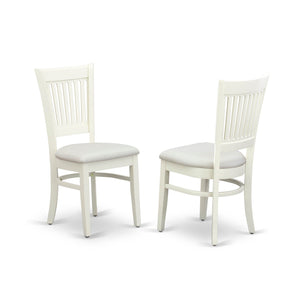 EAST WEST FURNITURE - AVVA7-LWH-W - 7-Piece Kitchen Table Set- 6 Modern Dining Chairs with Wooden Seat and Slatted Chair Back - Removable leaf Kitchen Dining Table - linen white Finish