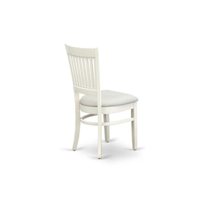 EAST WEST FURNITURE - AVVA7-LWH-C - 7-Piece Dining Table Set- 6 Dining Chairs with Linen Fabric Seat and Slatted Chair Back - Removable leaf Modern Oval Dining Table - linen white Finish