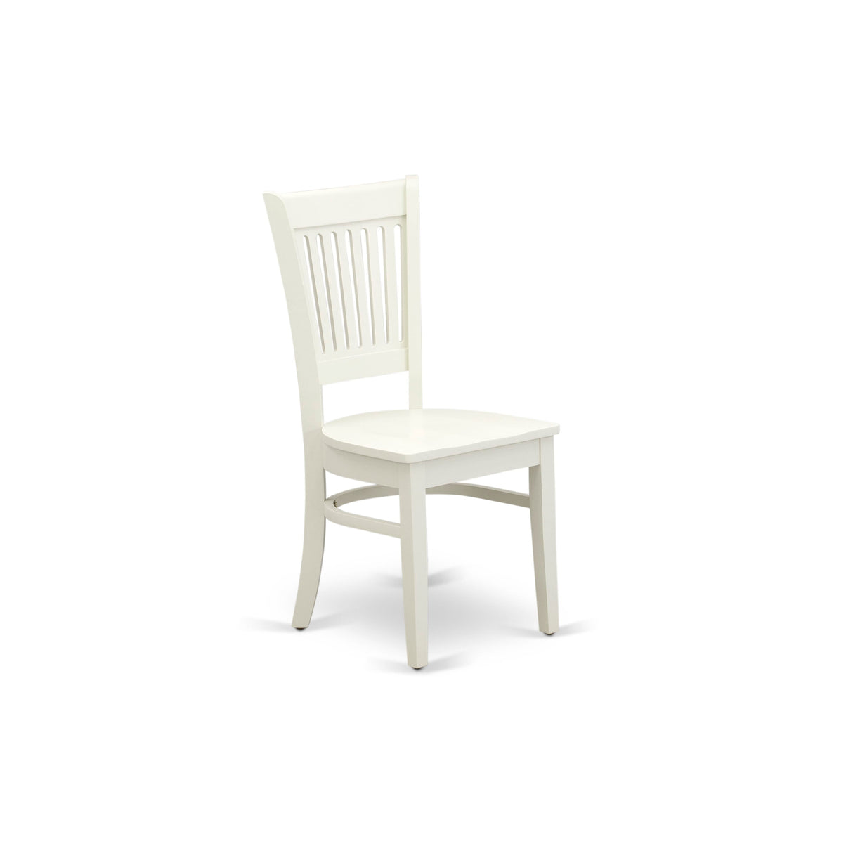EAST WEST FURNITURE - AVVA5-LWH-W - 5-Piece Modern Dining Set- 4 Mid Century Chair with Wooden Seat and Slatted Chair Back - Removable leaf Oval Dining Table - linen white Finish
