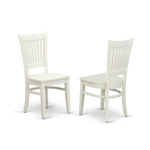 EAST WEST FURNITURE - ANVA3-LWH-W - 3-Pc Kitchen Dining Table Set- 2 Modern dining room chairs and Dining Room Table - Wooden Seat and Slatted Chair Back (linen white Finish)