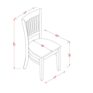 EAST WEST FURNITURE - AMVA5-LWH-W - 5-Pc Dinette Set- 4 dining room chairs and Modern dining room table - Wooden Seat and Slatted Chair Back (linen white Finish)