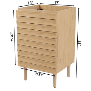 Aubert Thick Linear Slat Modern Farmhouse 2-Shelf Bath Vanity Cabinet Only (Sink Basin Not Included)