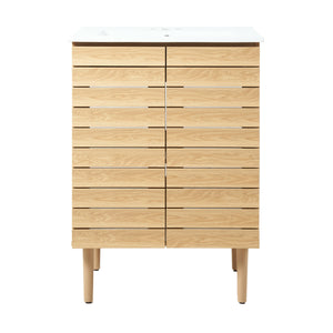 Aubert Thick Linear Slat Modern Farmhouse 2-Shelf Bath Vanity Cabinet Only (Sink Basin Not Included)