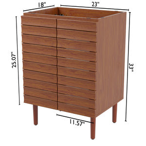 Aubert Thick Linear Slat Modern Farmhouse 2-Shelf Bath Vanity Cabinet Only (Sink Basin Not Included)