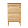 Calandre Thin Linear Slat Modern Farmhouse 2-Shelf Bath Vanity Cabinet Only