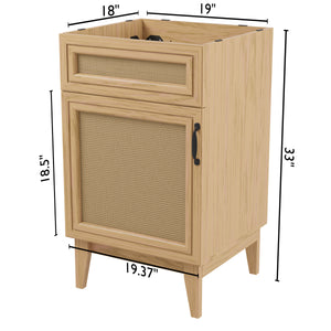 Javer Rattan Modern Farmhouse 2-Shelf Bath Vanity Cabinet Only