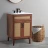 Javer Rattan Modern Farmhouse 2-Shelf Bath Vanity Cabinet Only