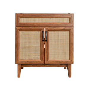 Javer Rattan Modern Farmhouse 2-Shelf Bath Vanity Cabinet Only
