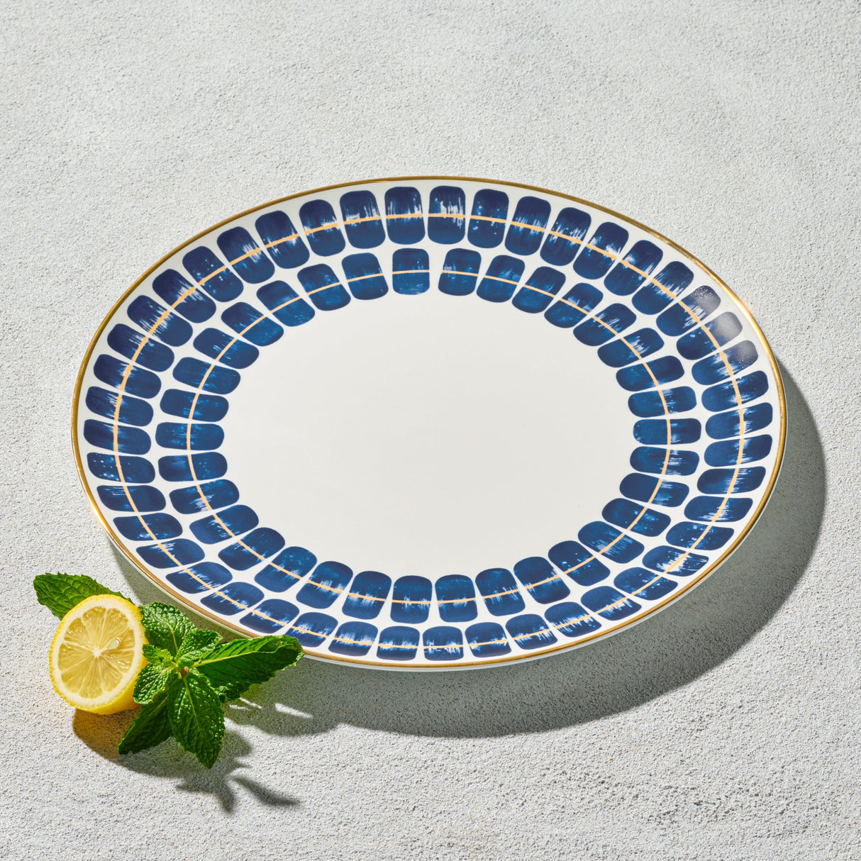 Flow, Blue Mosaic Charger-Set of 4