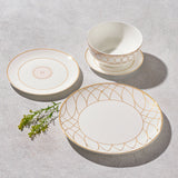 Lexington, Gold-Edged Scallop Dinnerware Set (16-Piece Collection)