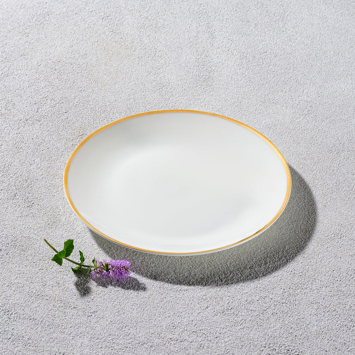 Vintage, White Plate with Gold Rim