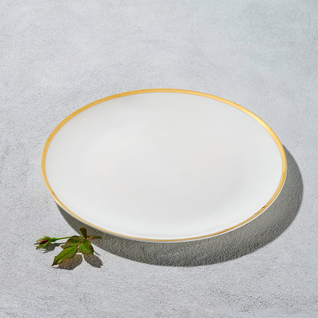 Vintage, White Charger with Gold Rim
