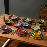 Simi 24 Piece Dinnerware Set with Bohemian Patterns